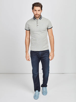 Stretch mens navy resin coated straight fit denim jean mish mash lot xx