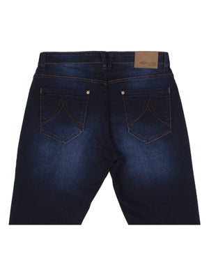 Stretch mens blue black dark wash straight fit denim jean mish mash