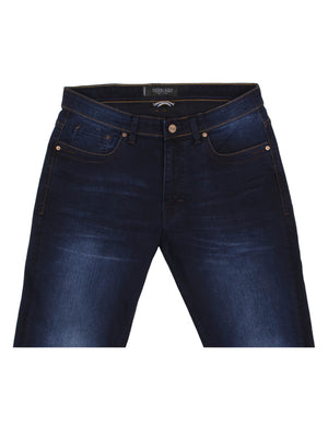 Stretch mens blue black dark wash straight fit denim jean mish mash