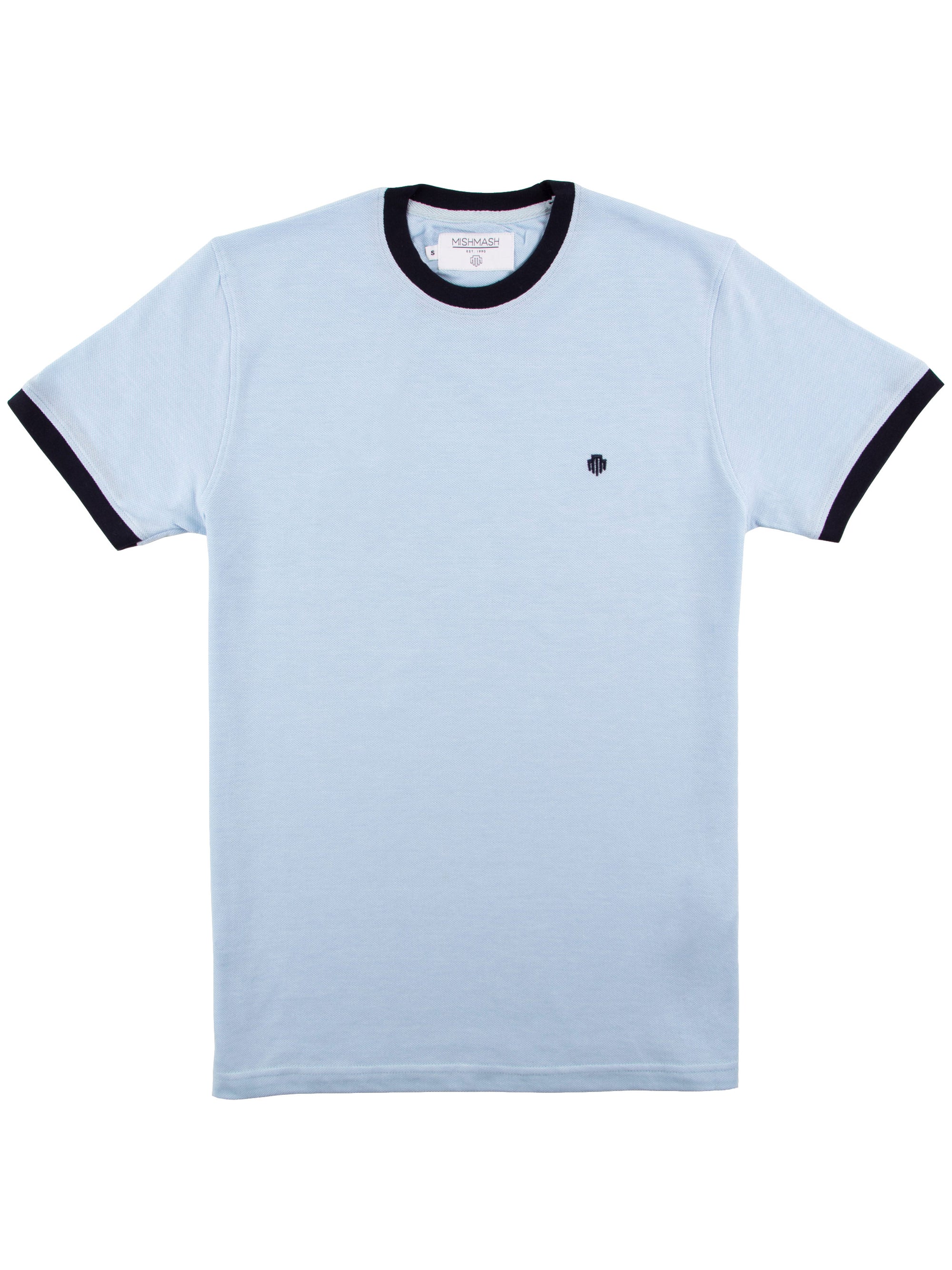 Regular Fit Raft Sky Blue Pique T-Shirt