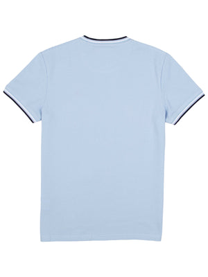 Regular Fit Textured Cotton Jersey Stockholm Sky Blue T-Shirt