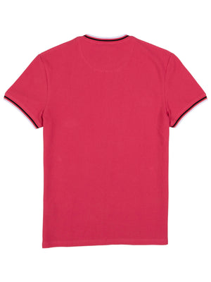Regular Fit Textured Cotton Jersey Stockholm Pale Red T-Shirt