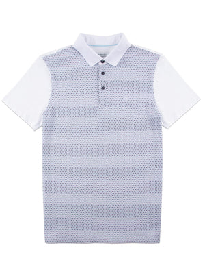 Regular Fit Noro White Printed Jersey Polo