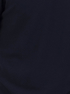 Regular fit mens cotton textured jersey with sport collar tipping navy short sleeve polo mish mash jeans