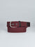 Woven twill burgundy jean belt complete with silver buckle mish mash jeans