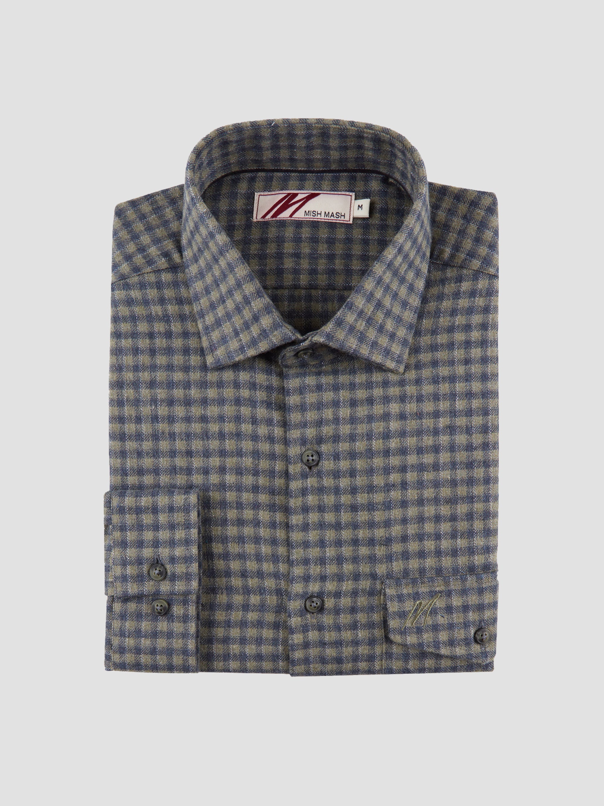 Regular Fit Montana Khaki Check Flannel Long Sleeve Shirt