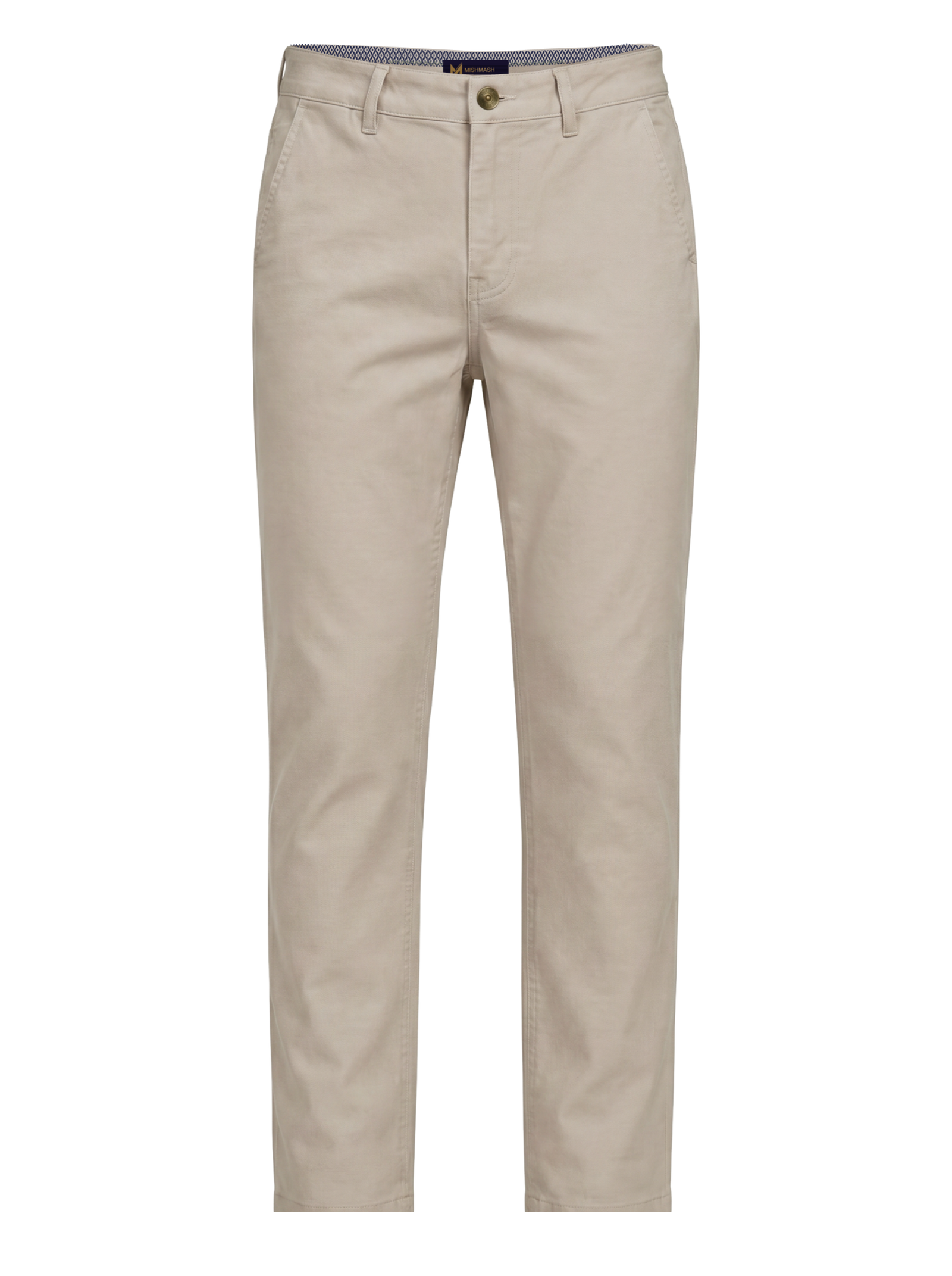 Tapered Fit Mid Stretch Casual Cotton Bromley Stone Chino Trouser