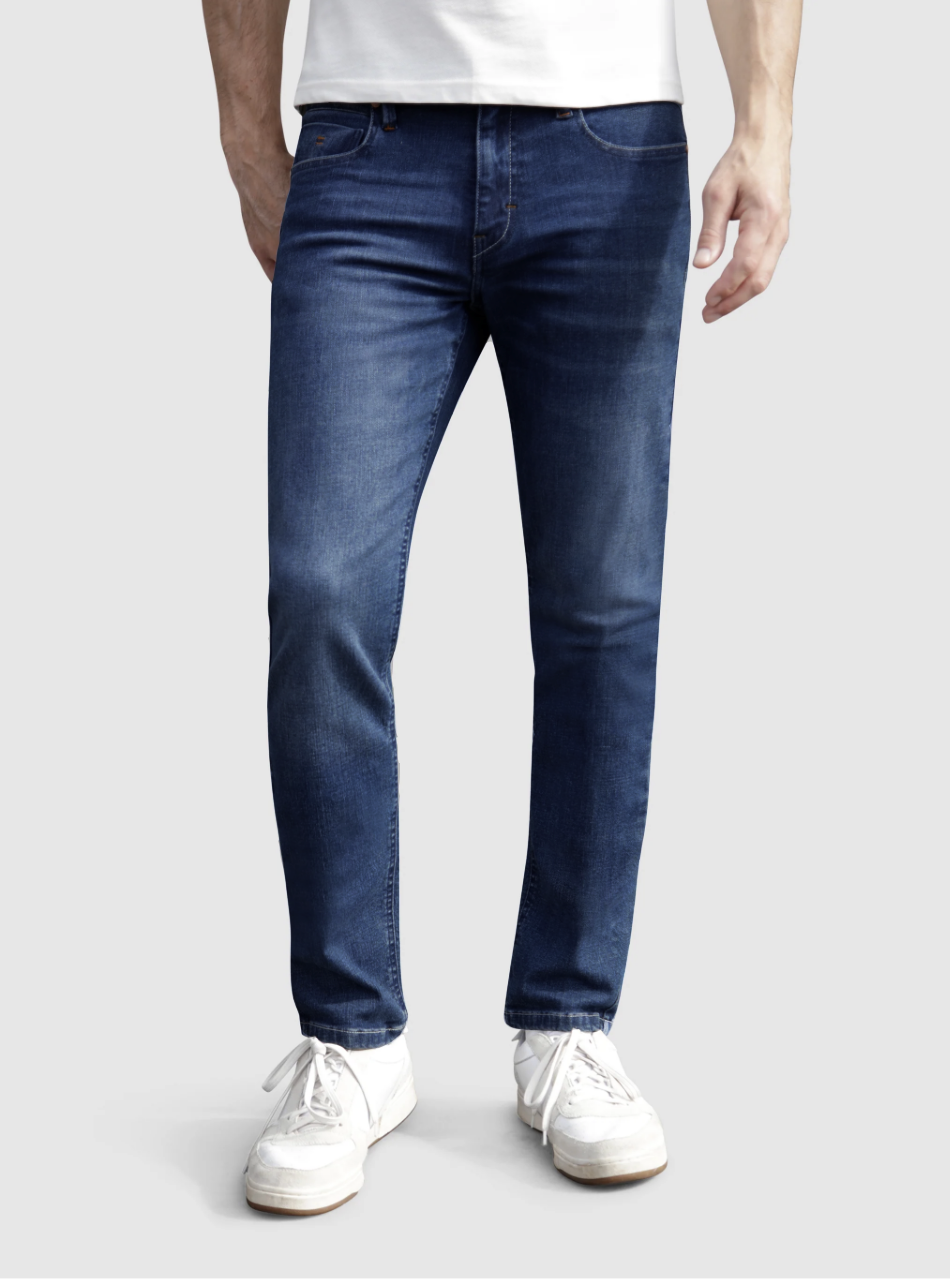 Tapered Fit High Stretch Ajanta Blue Denim Jean