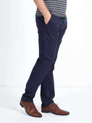 Cotton stretch mens chino trouser navy mish mash jeans