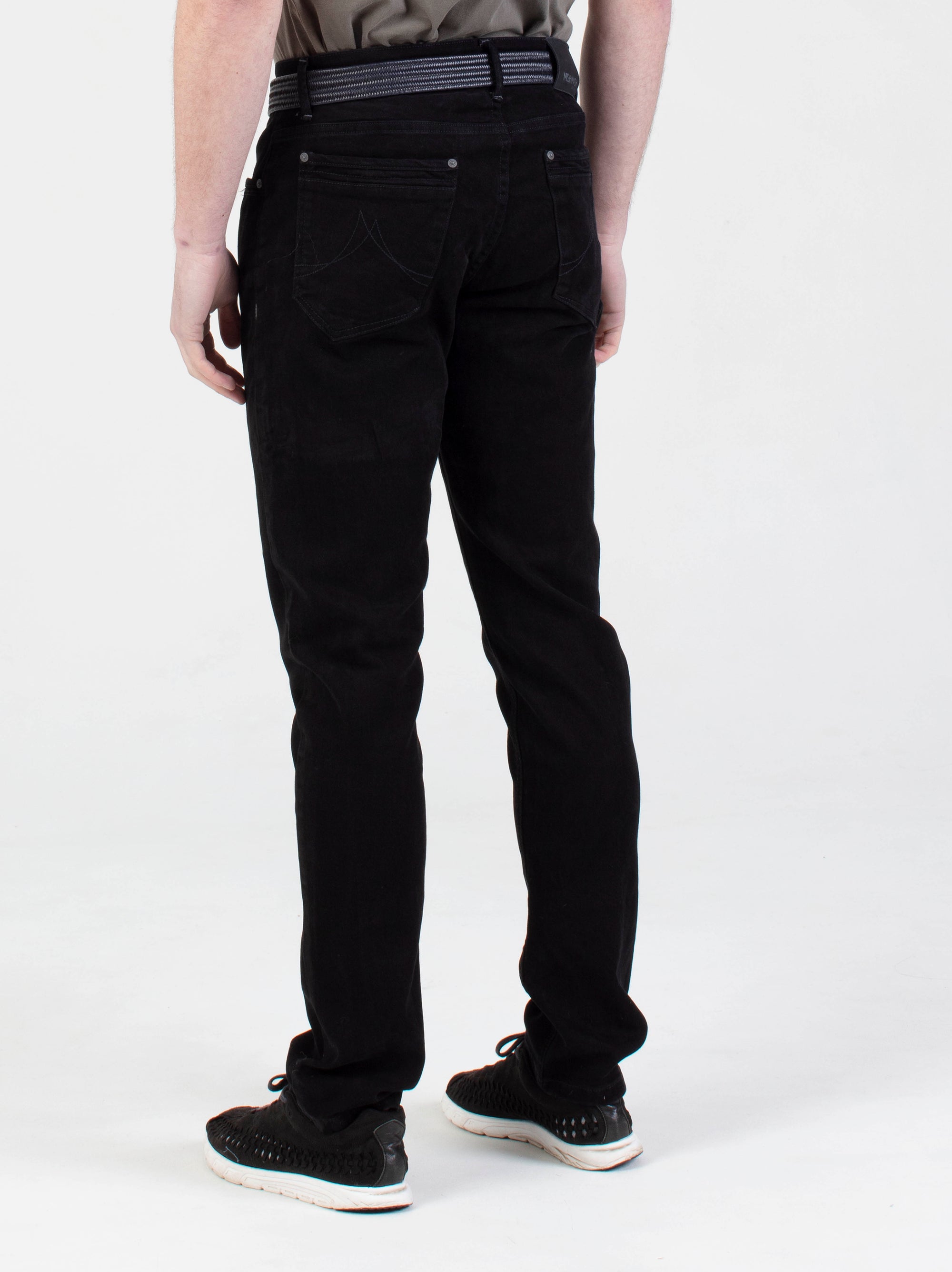 Straight Fit Mid Stretch Hawker Black Denim Jeans