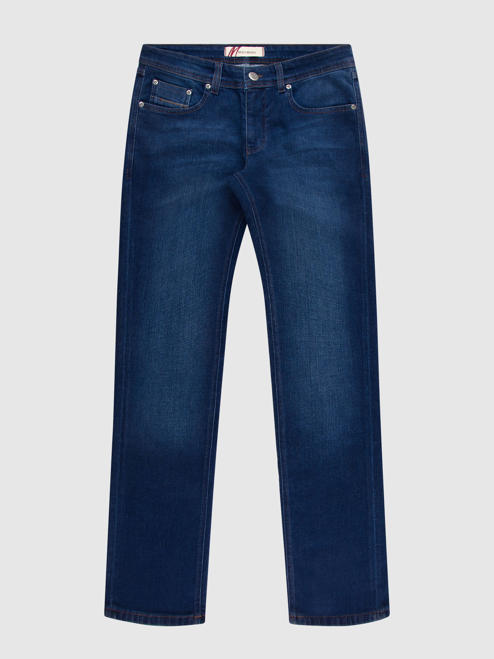 Straight Fit Mid Stretch Rambler Dark Jeans