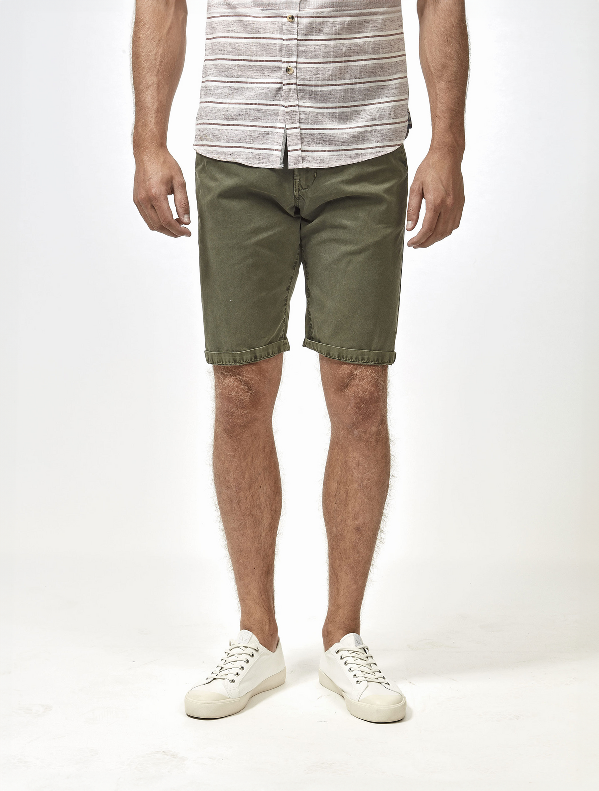 Mid Stretch Weymouth Dark Khaki Chino Shorts
