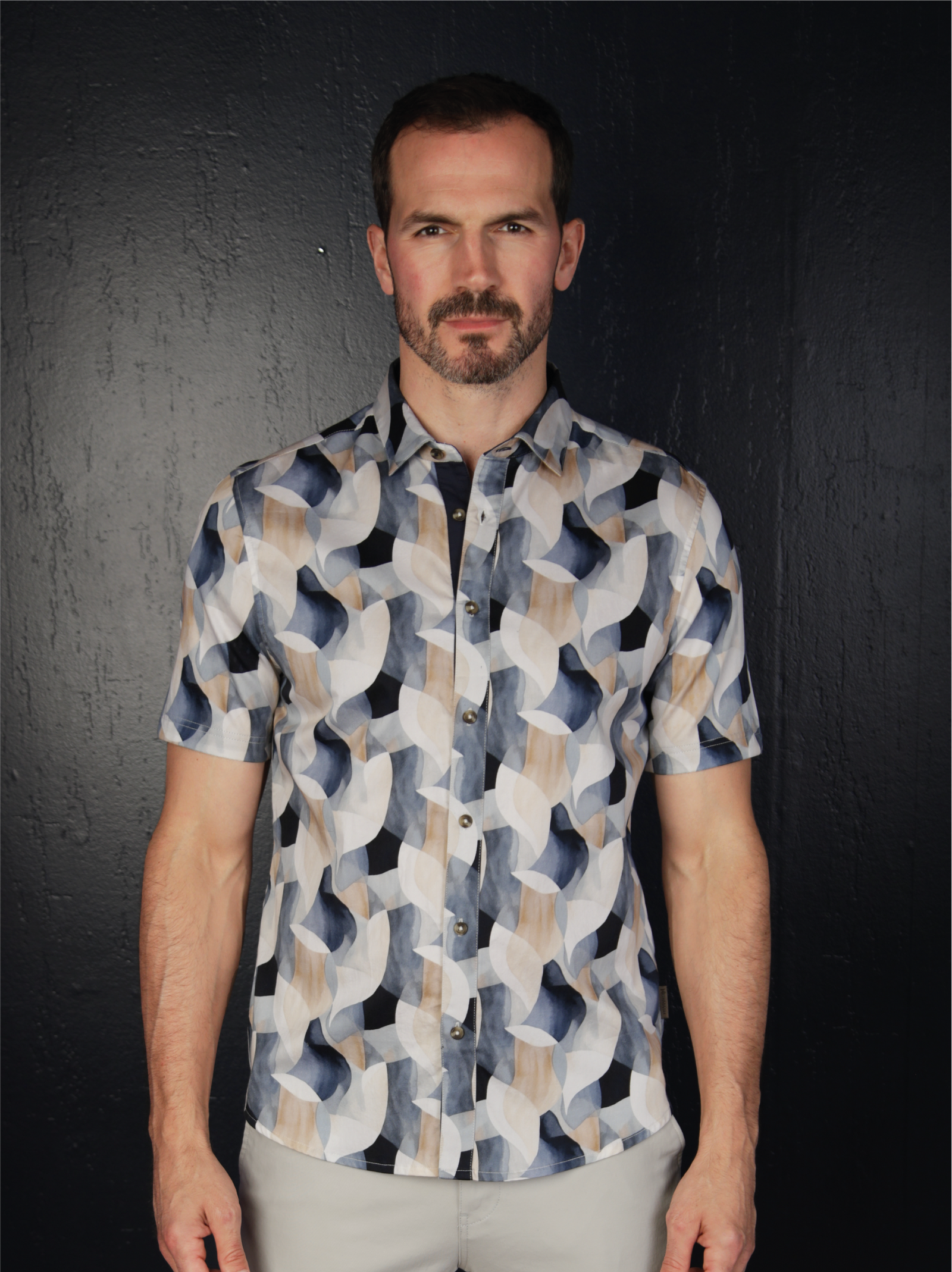 Halo Navy & Stone S/S Shirt