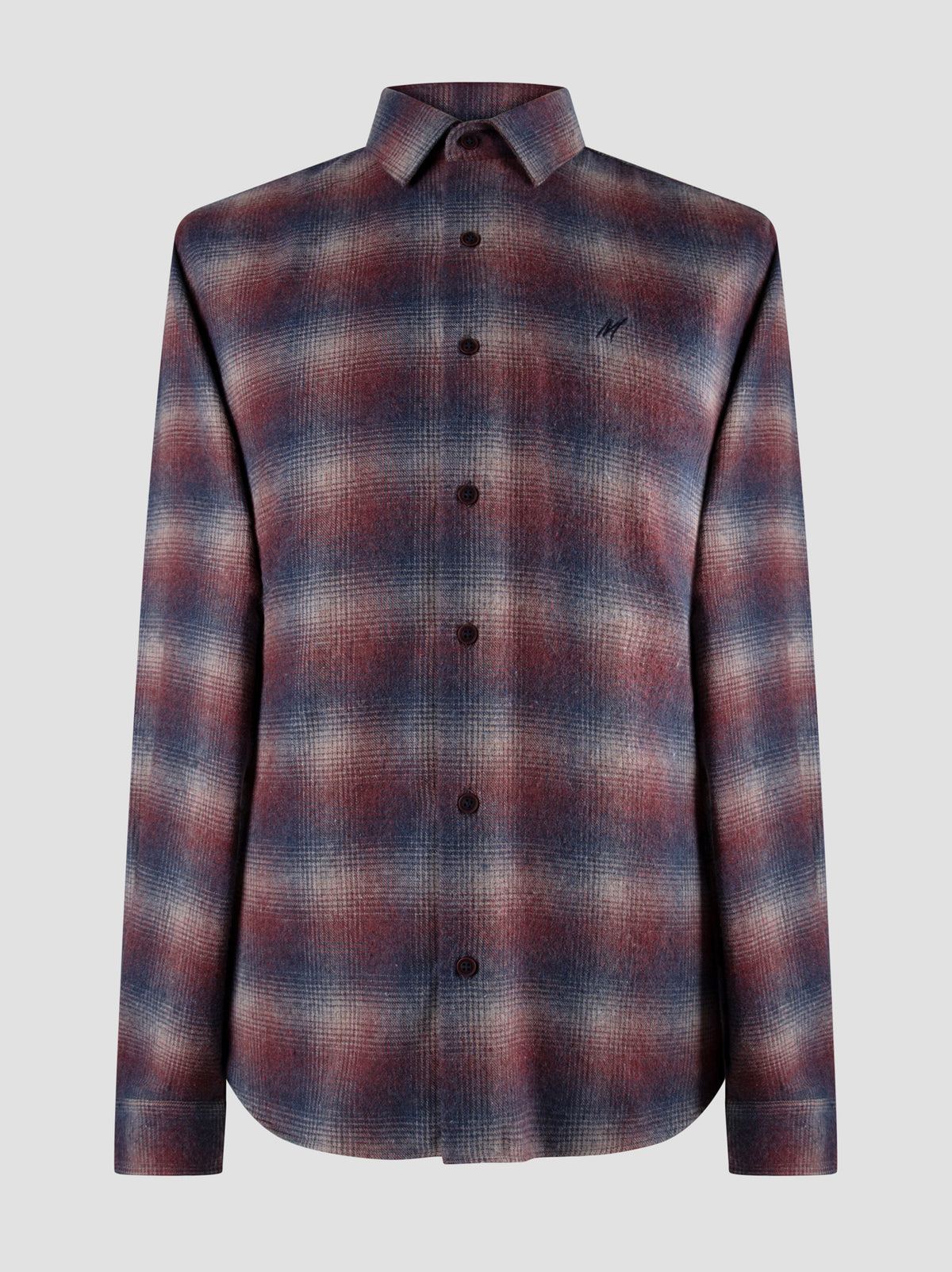 Regular Fit Benz Burgundy Check Long Sleeve Shirt