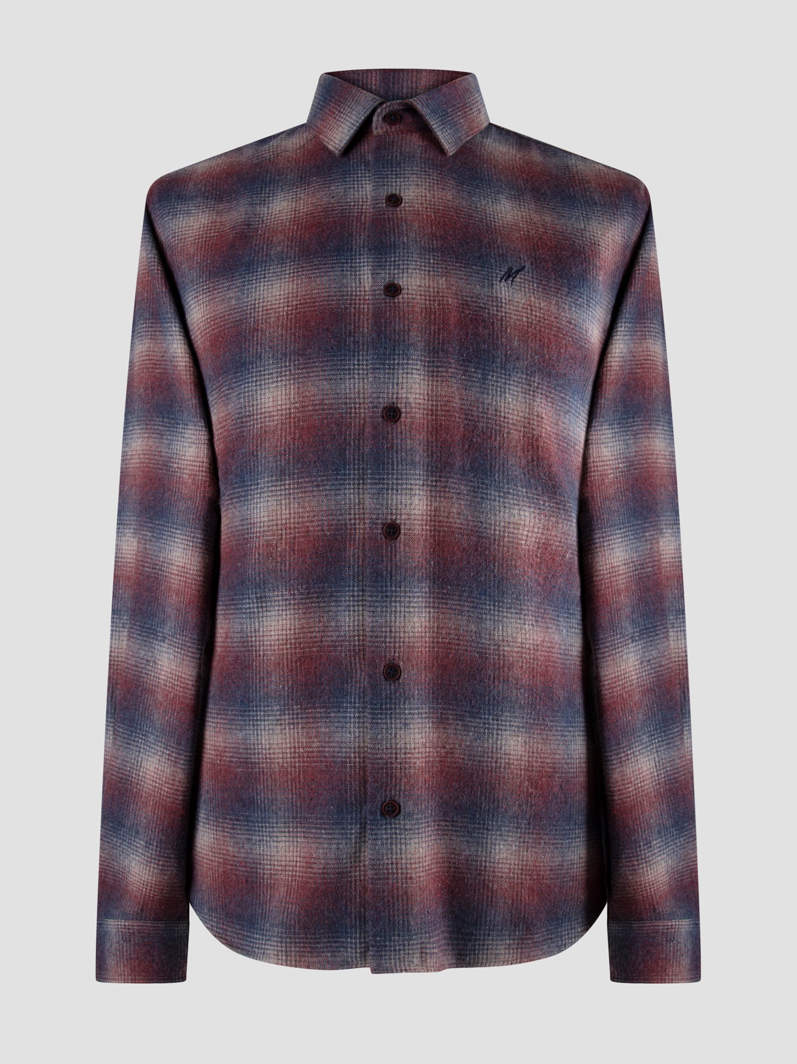 Regular Fit Benz Burgundy Check Long Sleeve Shirt