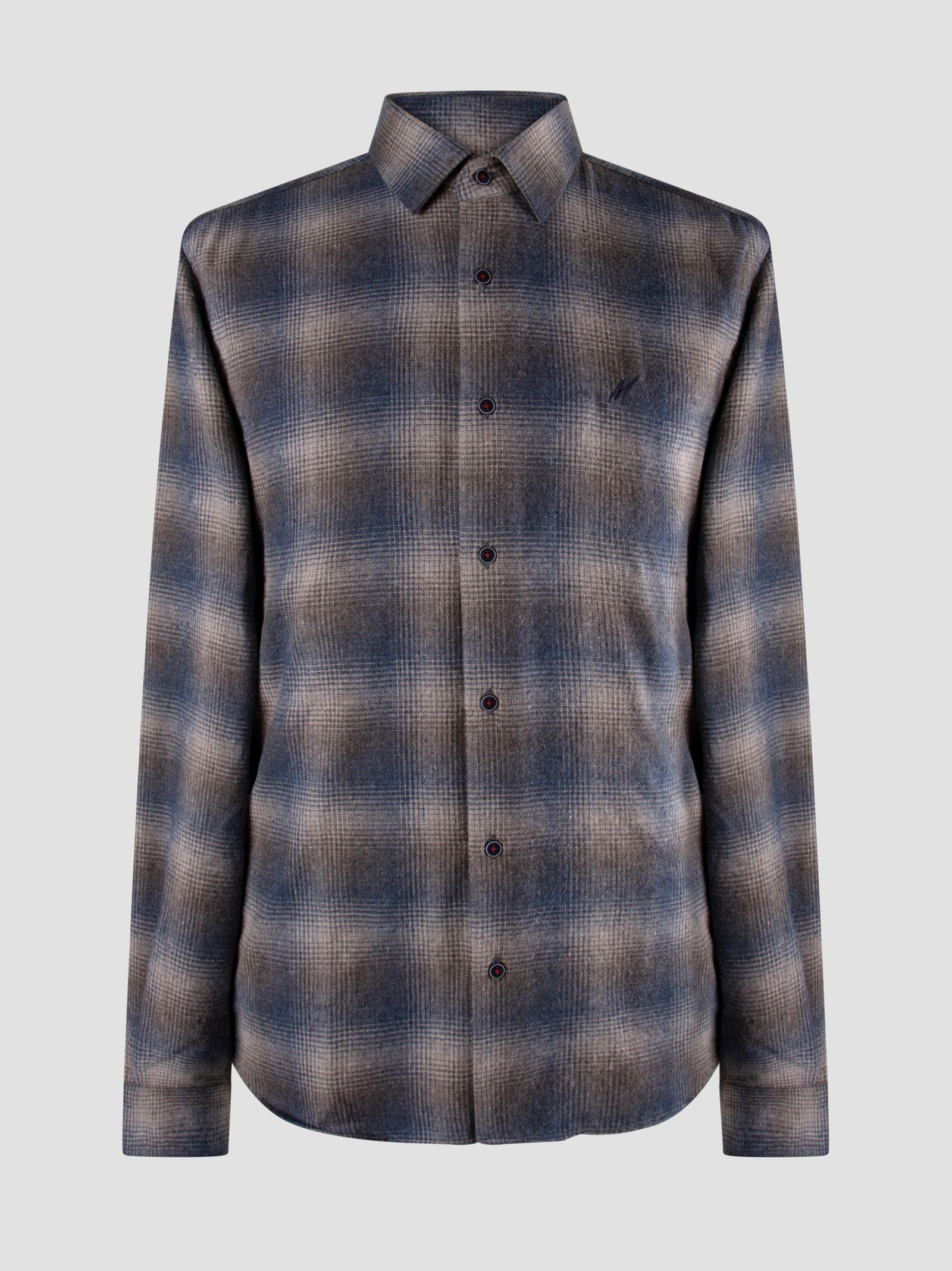 Regular Fit Benz Navy Check Long Sleeve Shirt