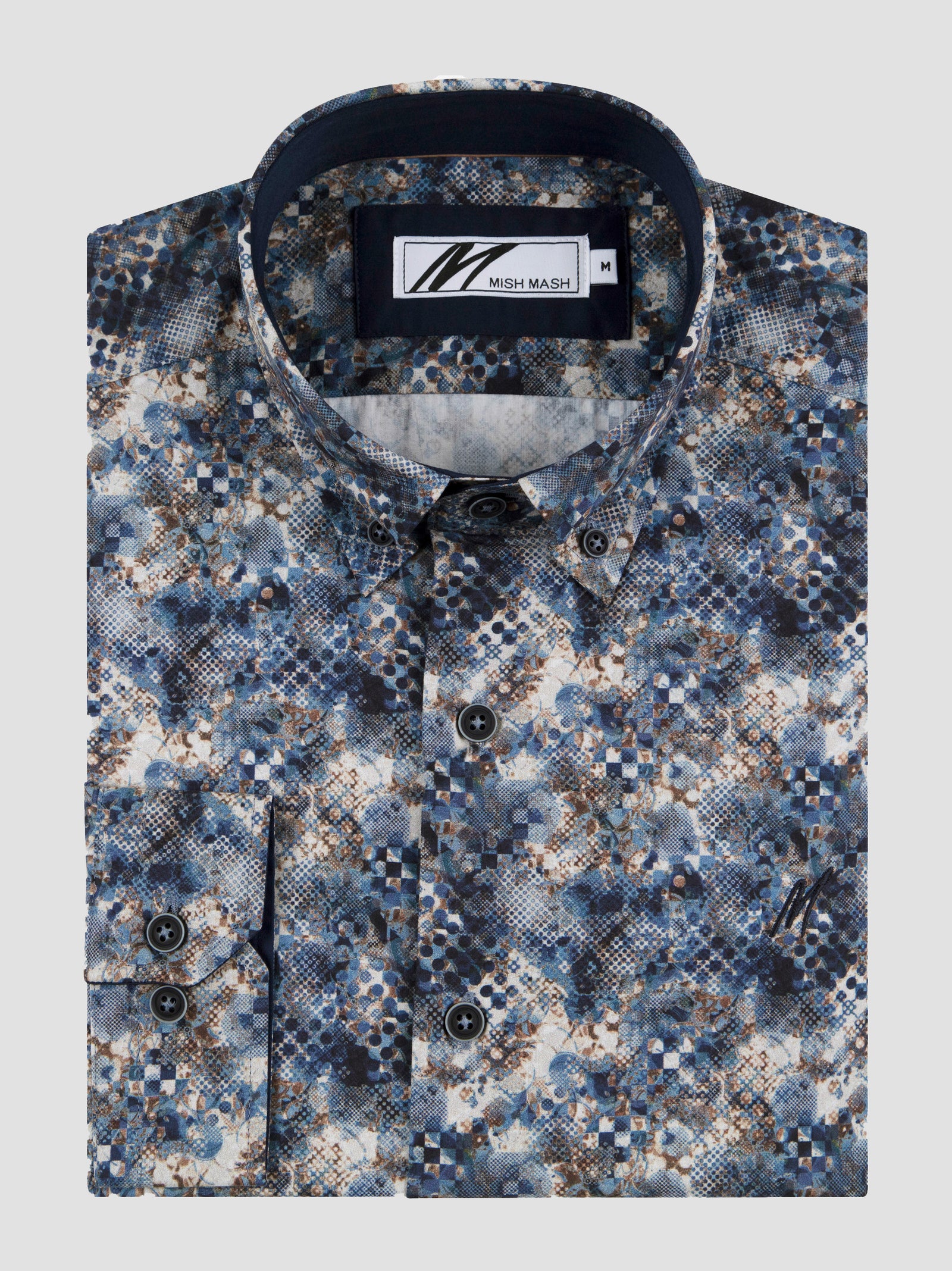 Regular Fit Hellcat Navy Printed Long Sleeve Shirt