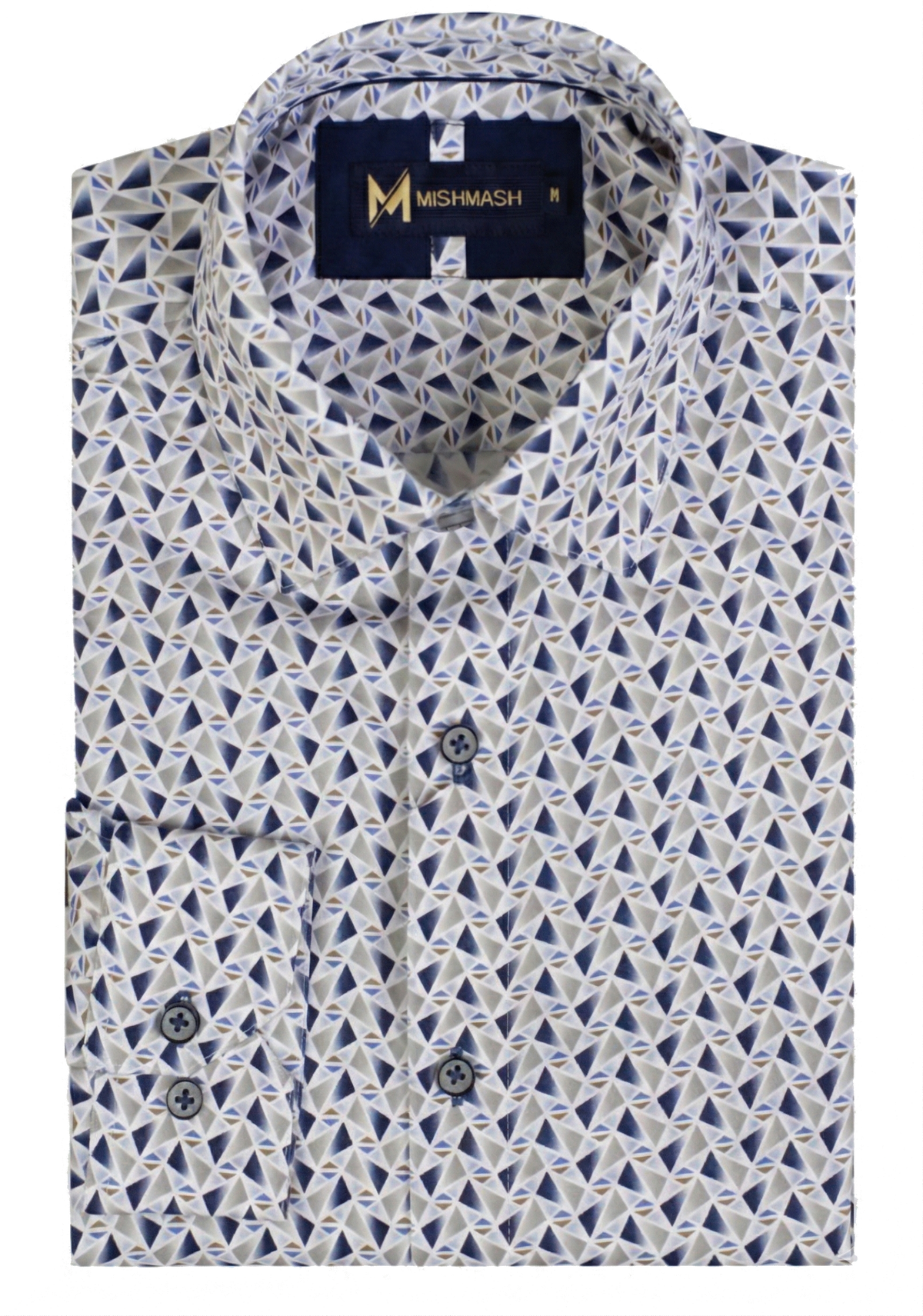 Stalactite White & Navy L/S Shirt