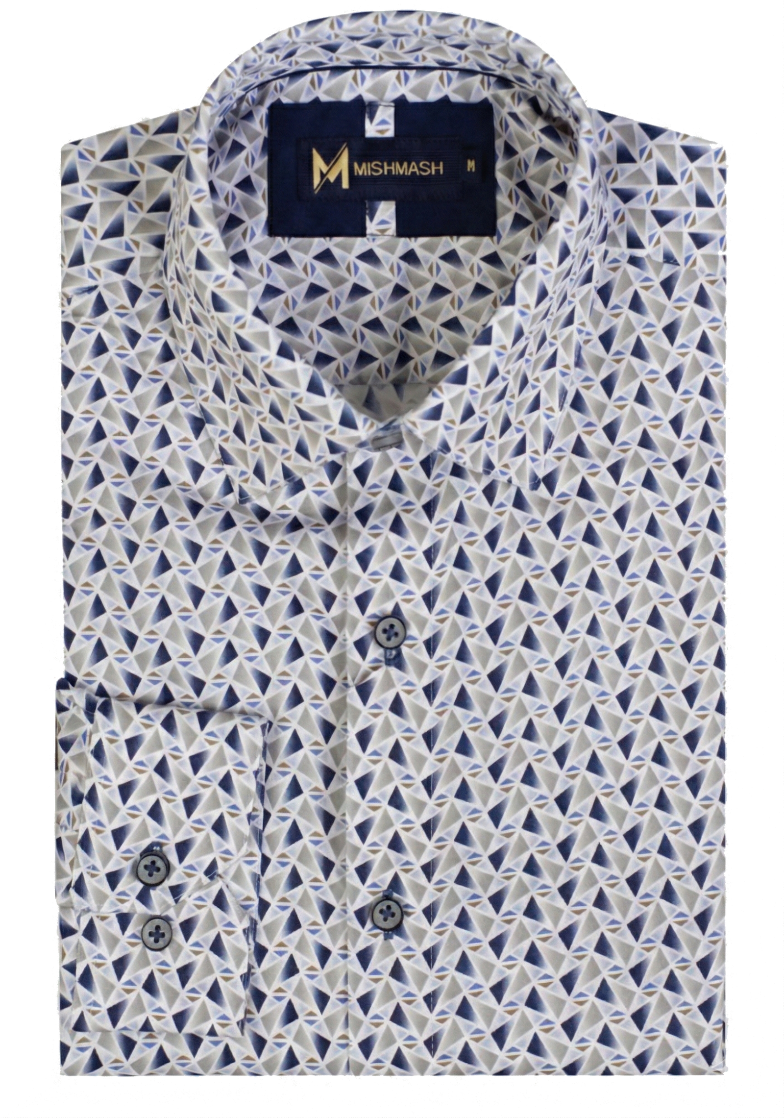 Stalactite White & Navy L/S Shirt