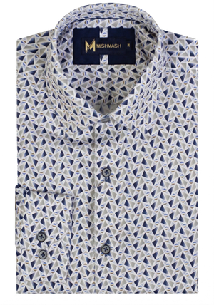 Stalactite White & Navy L/S Shirt