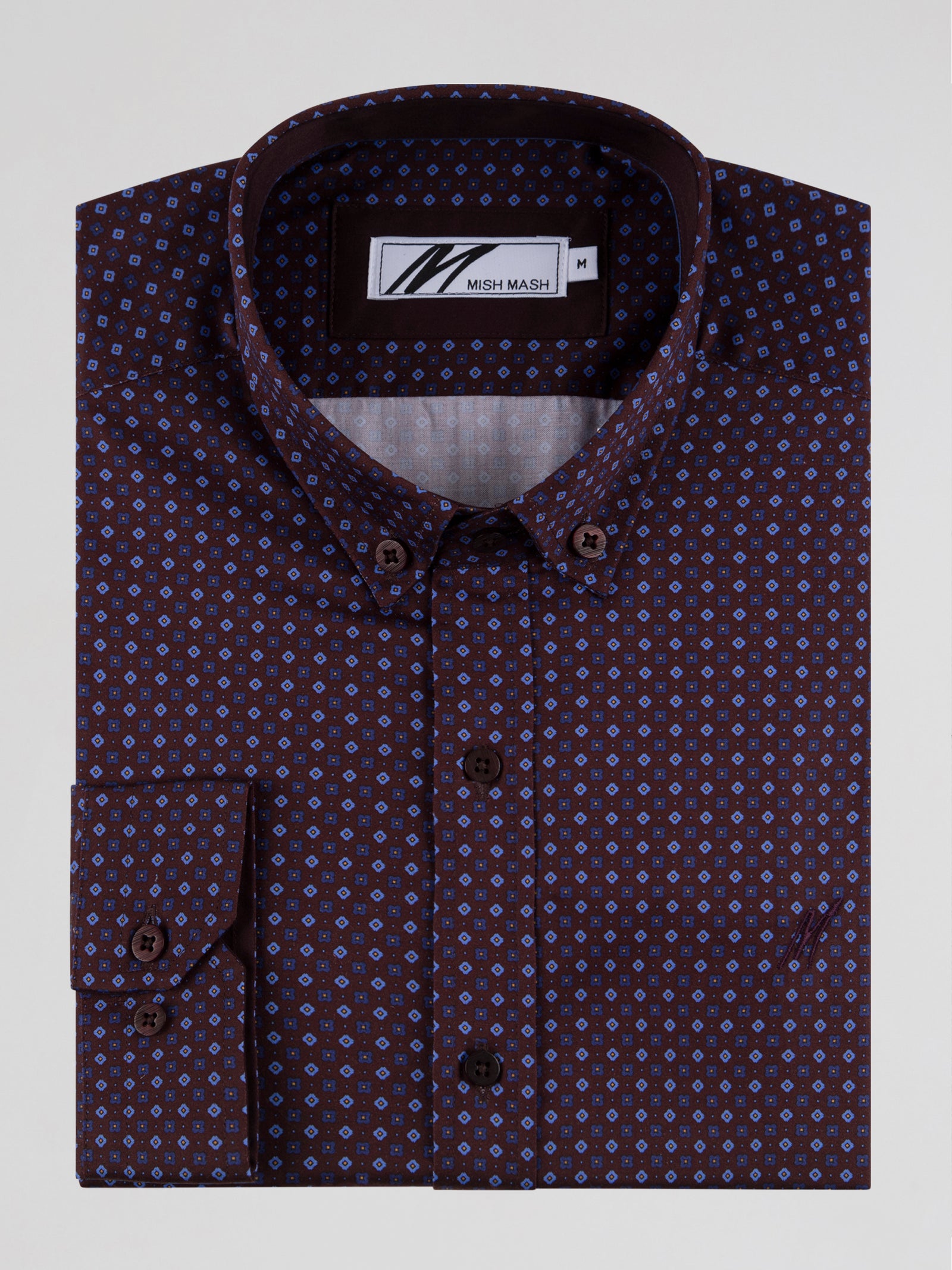 Regular Fit Cyber Purple  Printed Long Sleeve Shirt