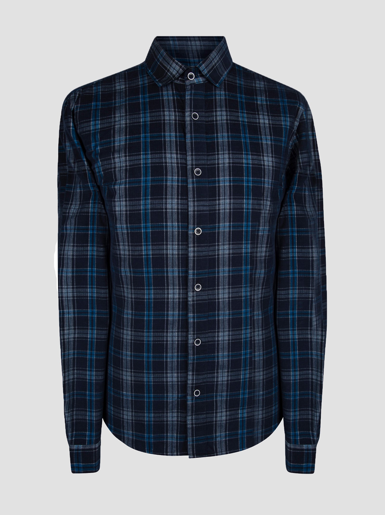 Regular Fit Gladiator Navy/White Check Long Sleeve Shirt