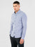 Regular Fit Smokey Washed Royal Geometric Long Sleeve Shirt