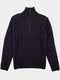 Regular Fit Cable Navy 3/4 Zip Long Sleeve Knit