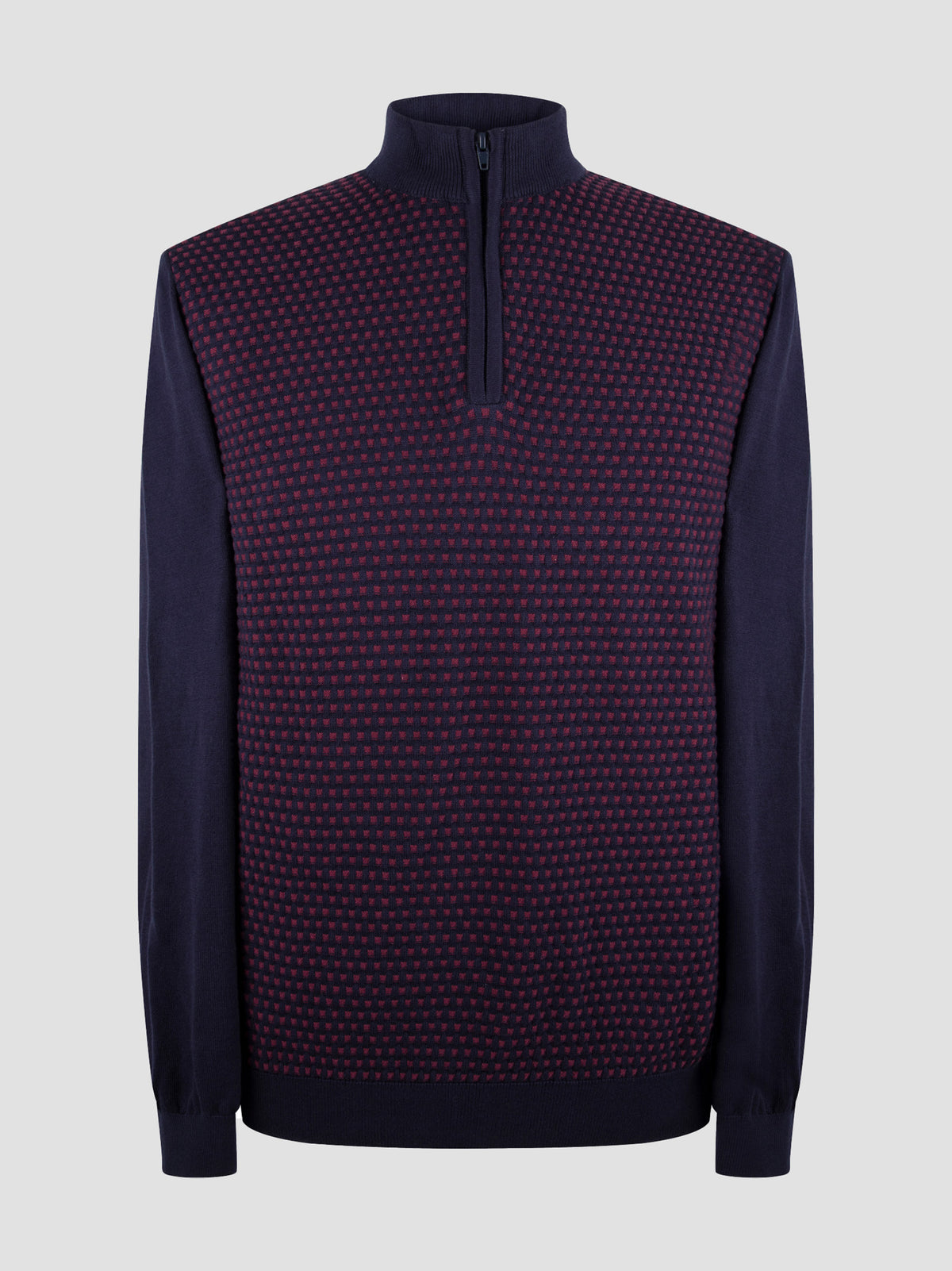 Regular Fit Persian Ink/Burgundy Knitted Sweater