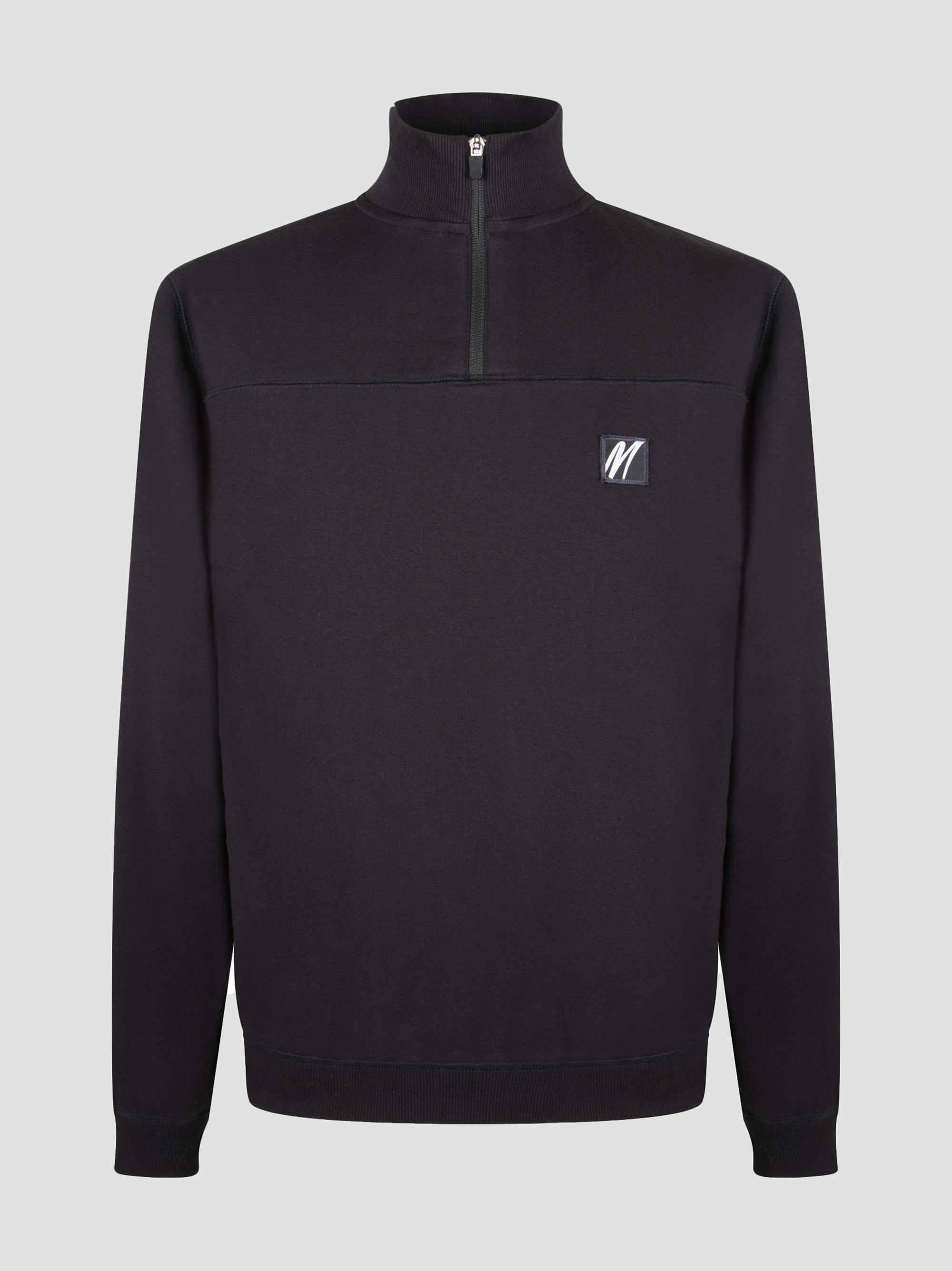 Regular Fit Triumph Black Quarter Zip Sweater