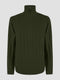 Regular Fit Cable Murky Green 3/4 Zip Knitted Sweater