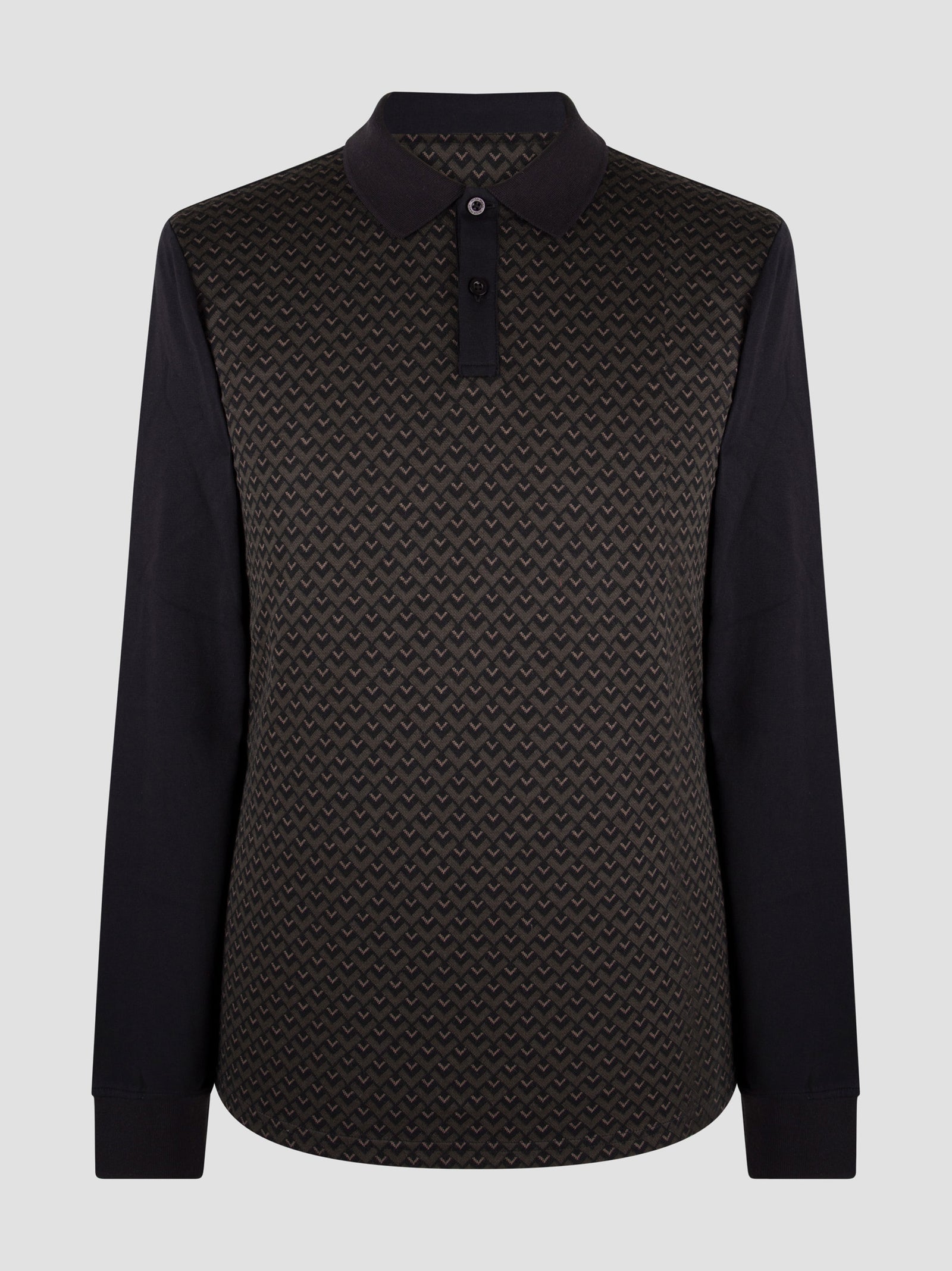 Regular Fit Chiro Black Long Sleeve Polo