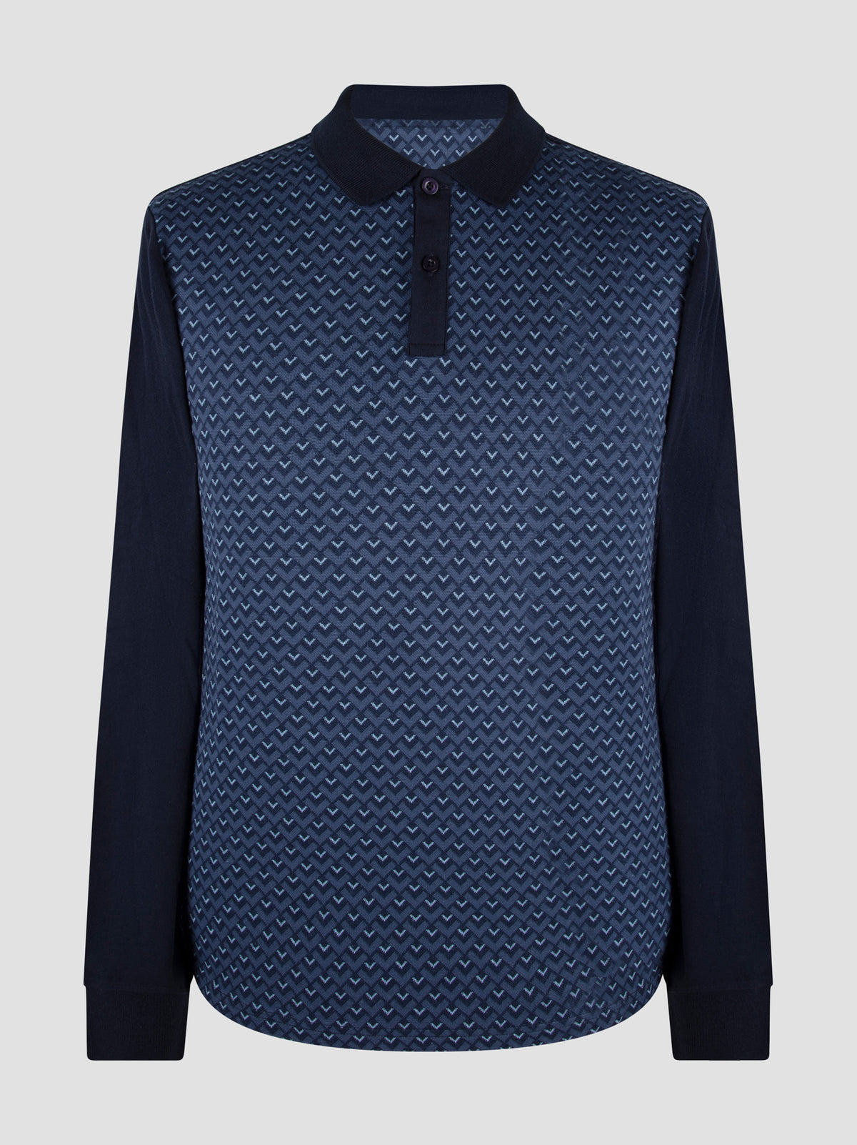 Regular Fit Chiro Navy Long Sleeve Polo
