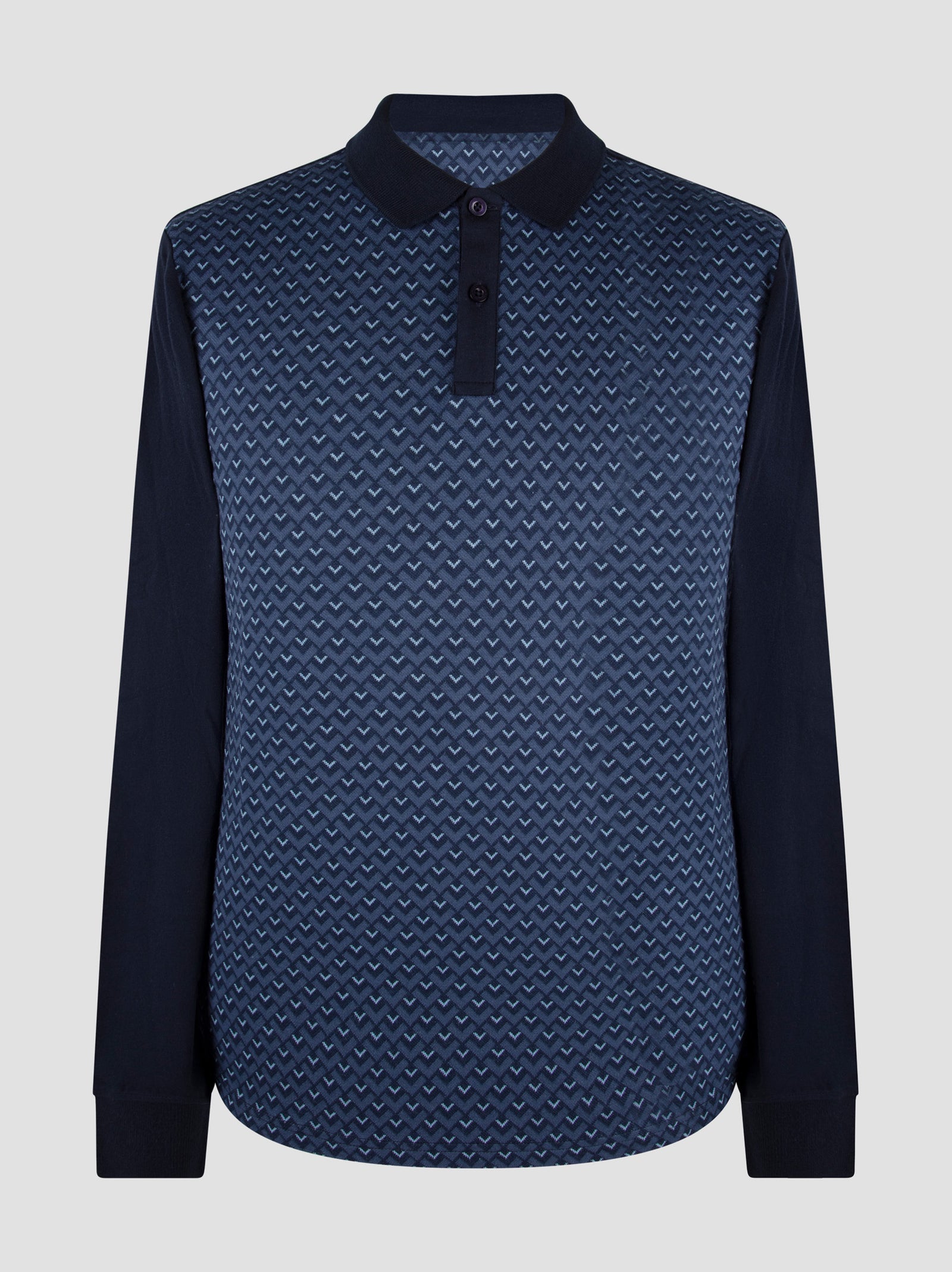 Regular Fit Chiro Navy Long Sleeve Polo
