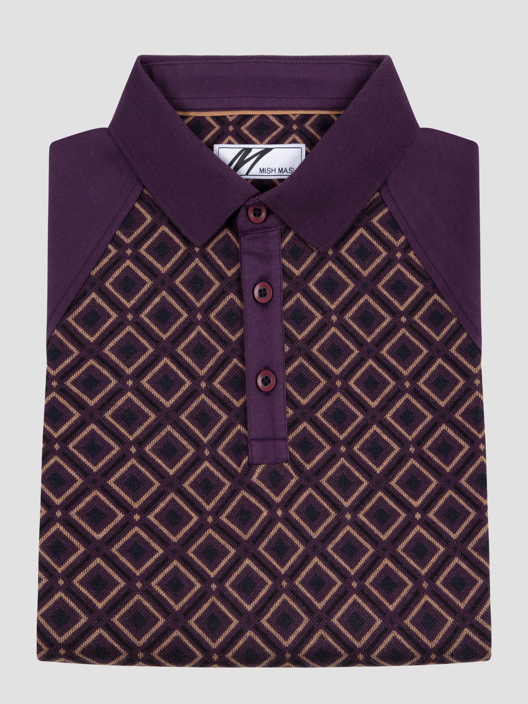 Regular Fit Alto Plum Heritage Jacquard Polo