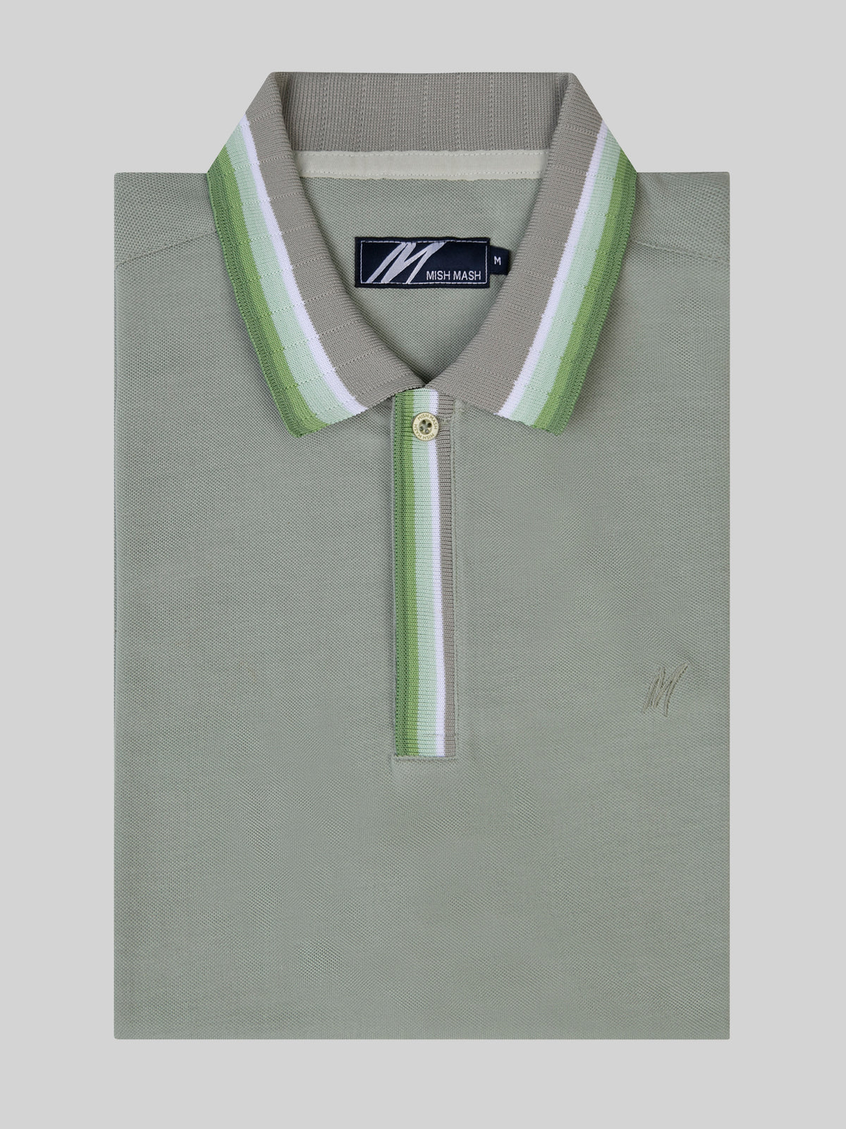 A sage green polo for men during summer.