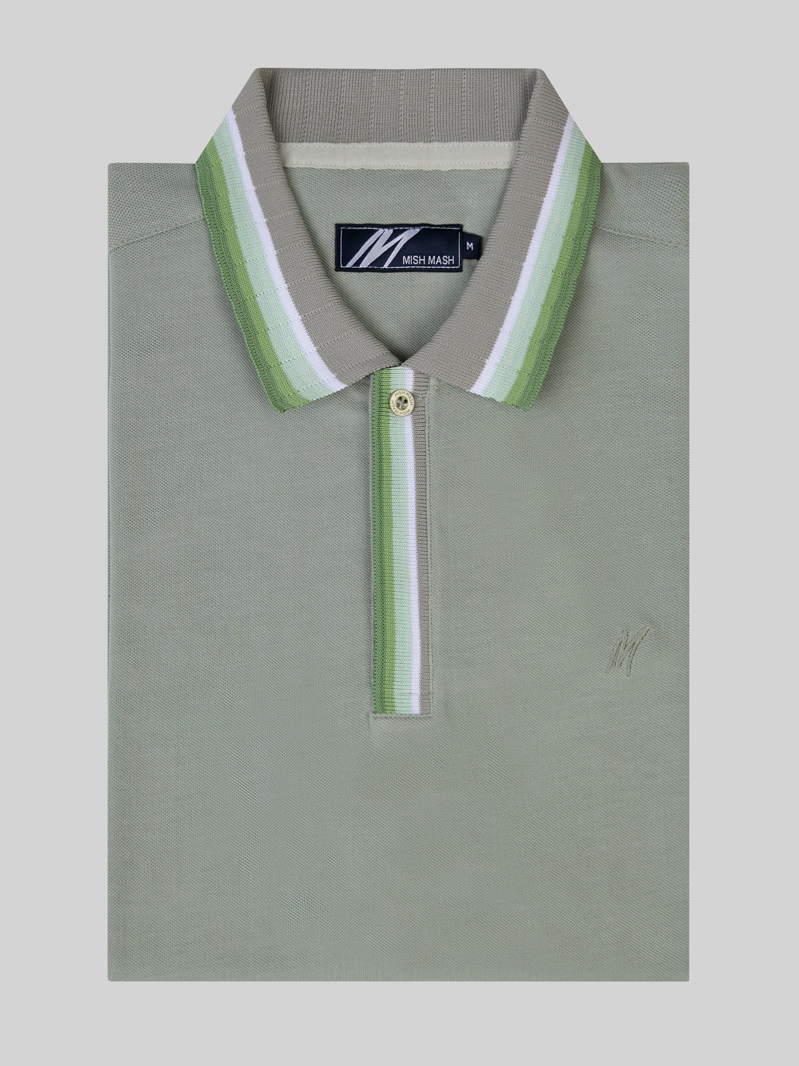A sage green polo for men during summer.