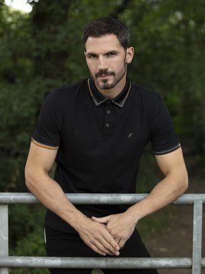 Regular Fit Carlo Black Jersey Polo