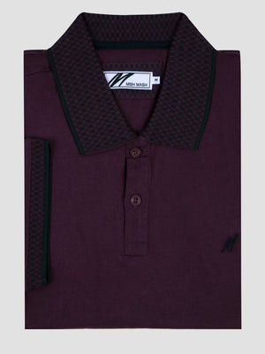 Regular Fit Gritt Plum Jersey Polo Outsize