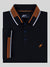 Regular Fit Oslo Navy/Orange Cotton Jersey Polo Outsize