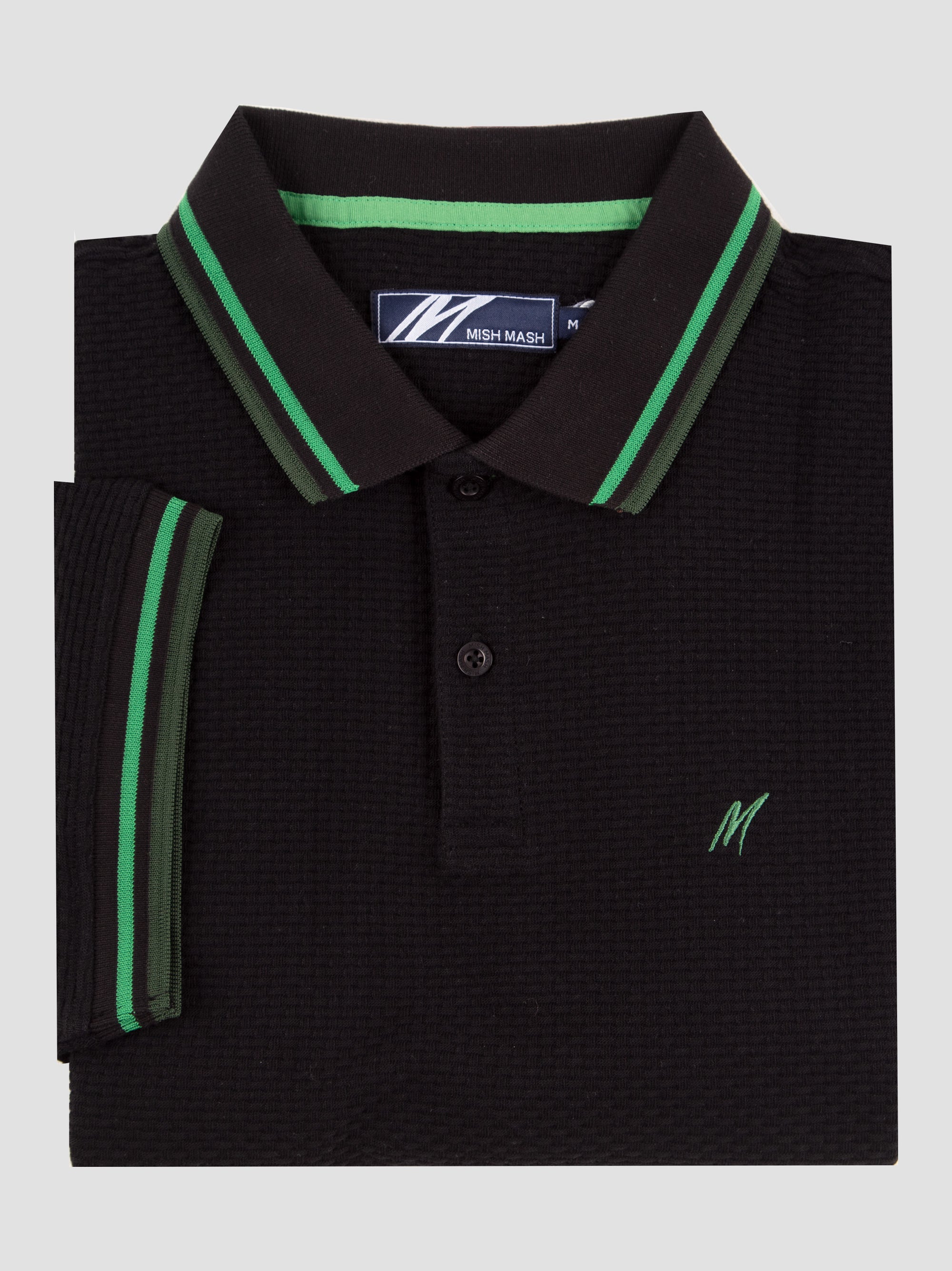 Regular Fit Stockholm Black/Green Polo