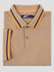 Regular Fit Textured Cotton Jersey Stockholm Warm Stone Polo