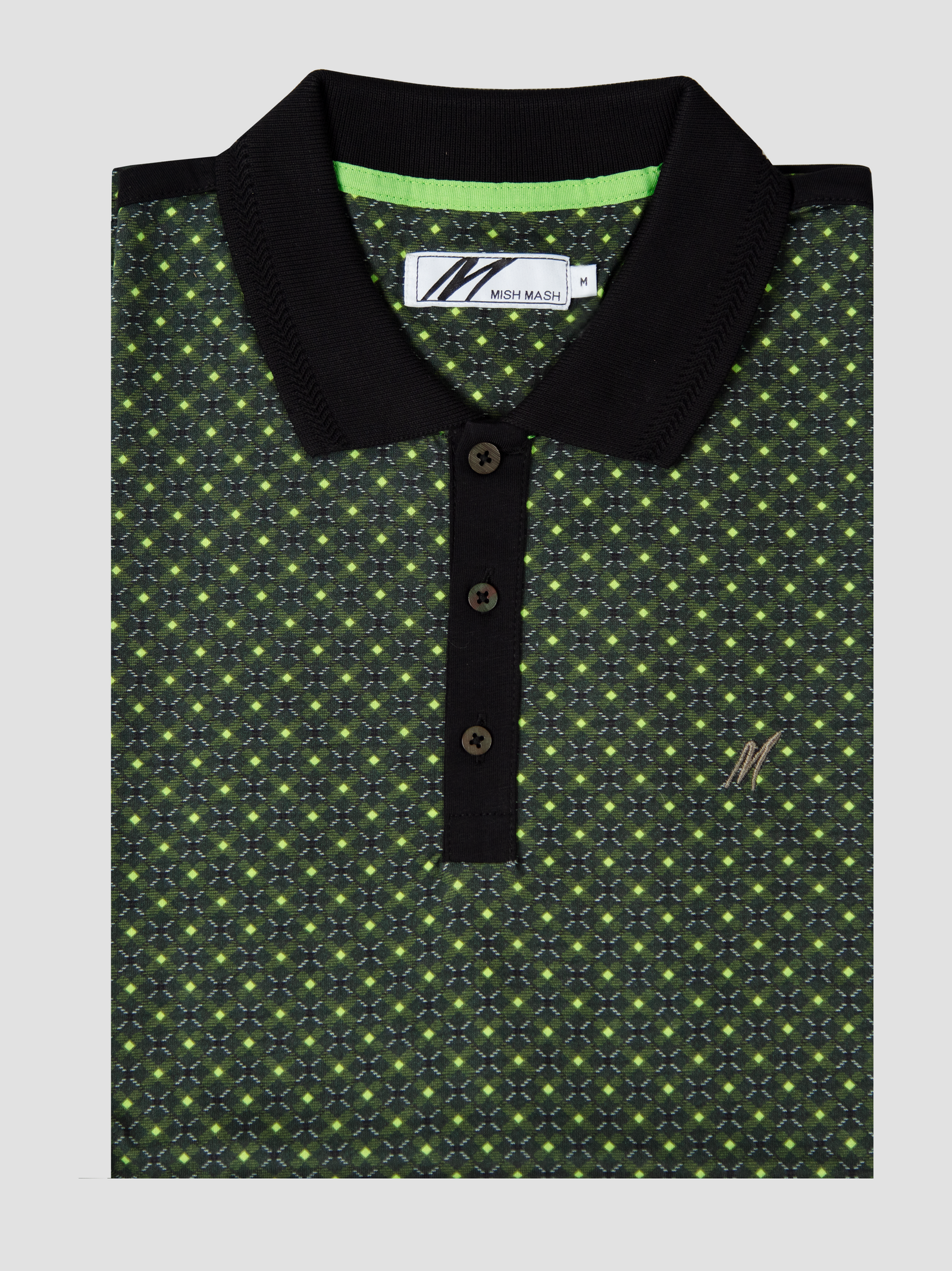 Regular Fit Cayman Murky Green Printed Jersey Polo