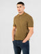 Regular Fit Textured Cotton Jersey Stockholm Khaki Polo