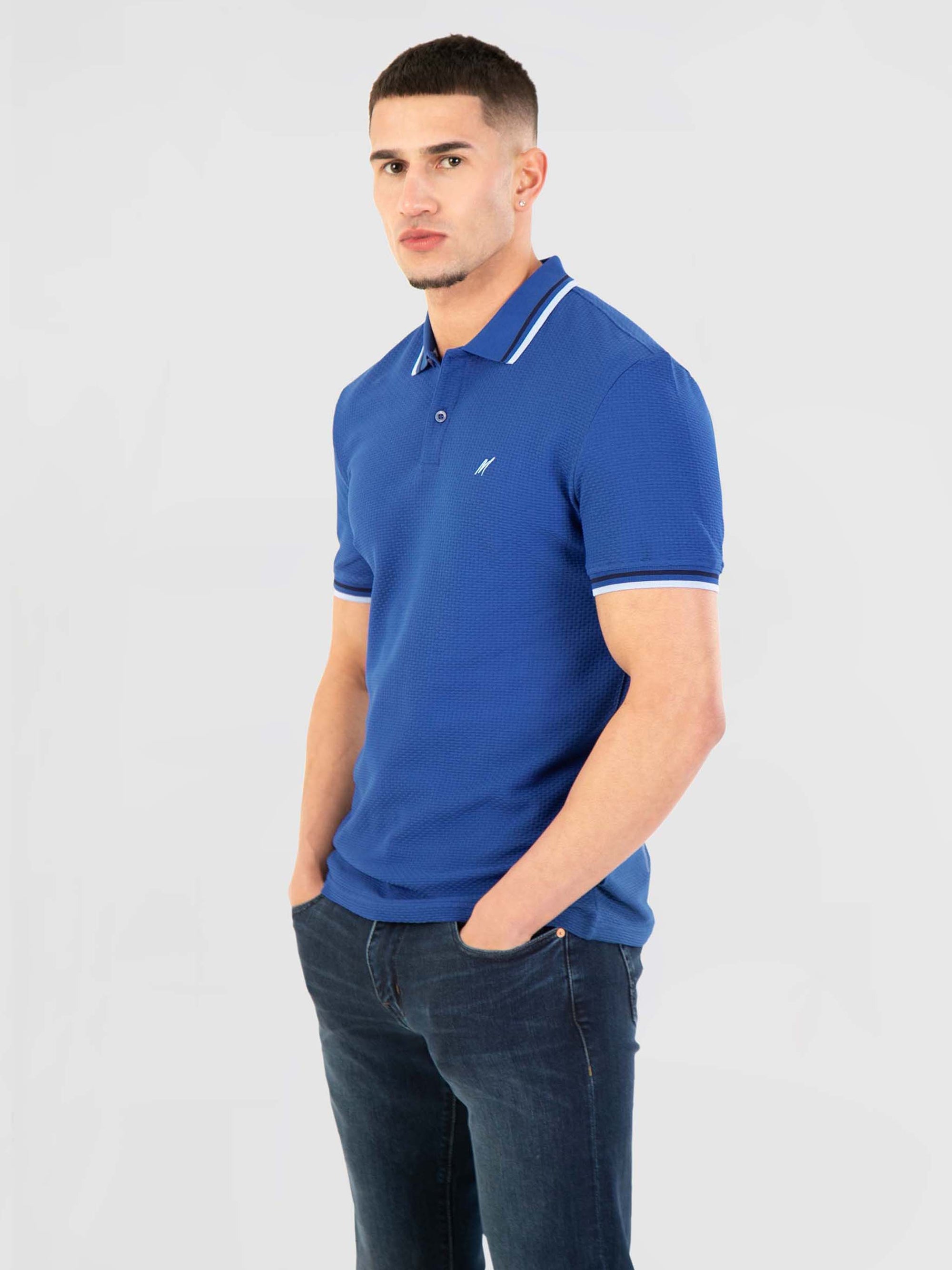 Stockholm-royal- textured-short-sleeve-mens-polo