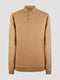 Regular Fit Coyote Wholemeal Knitted Long Sleeve Polo