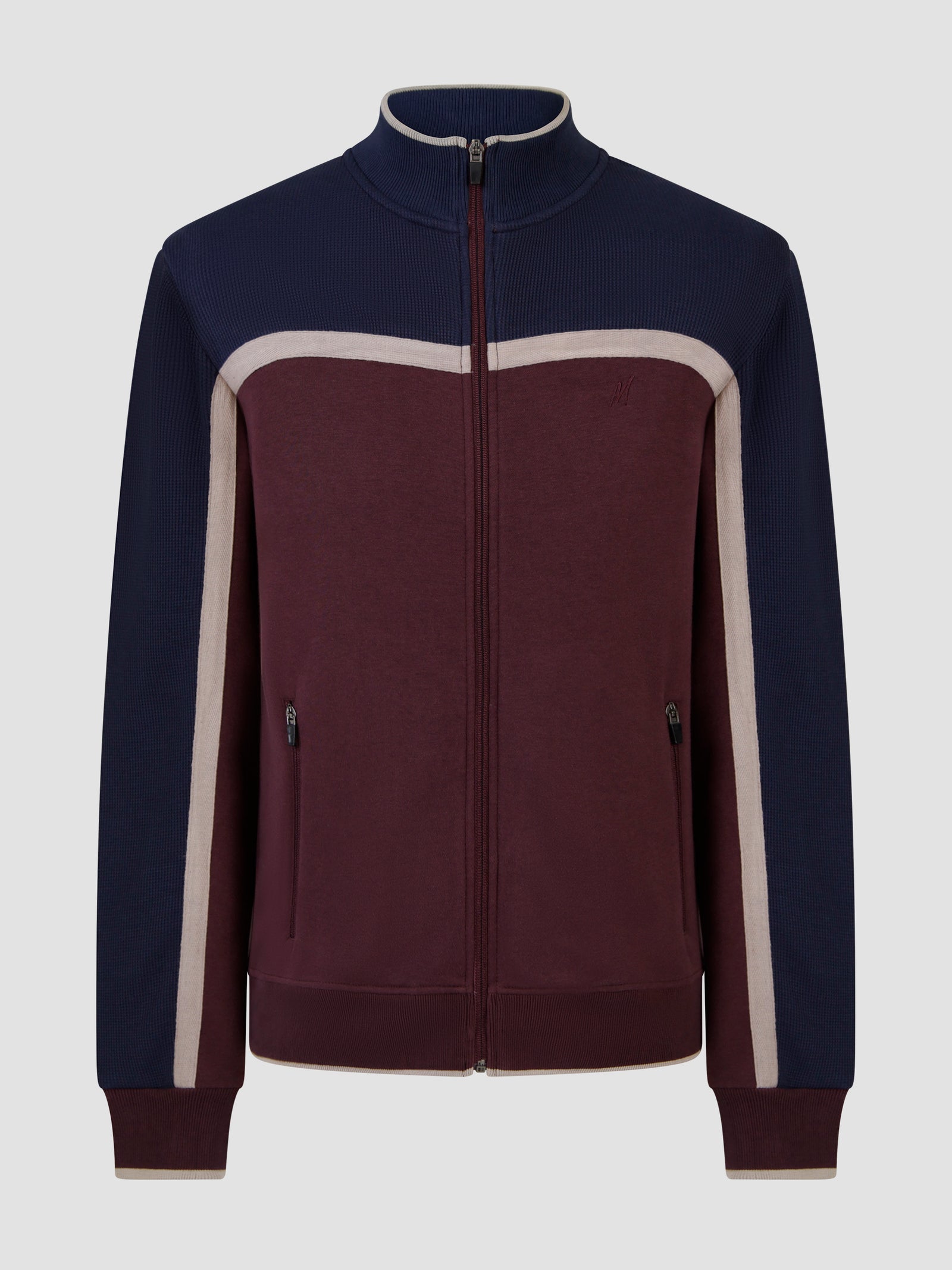 Vostok Wine & Navy 3/4 zip Sweat