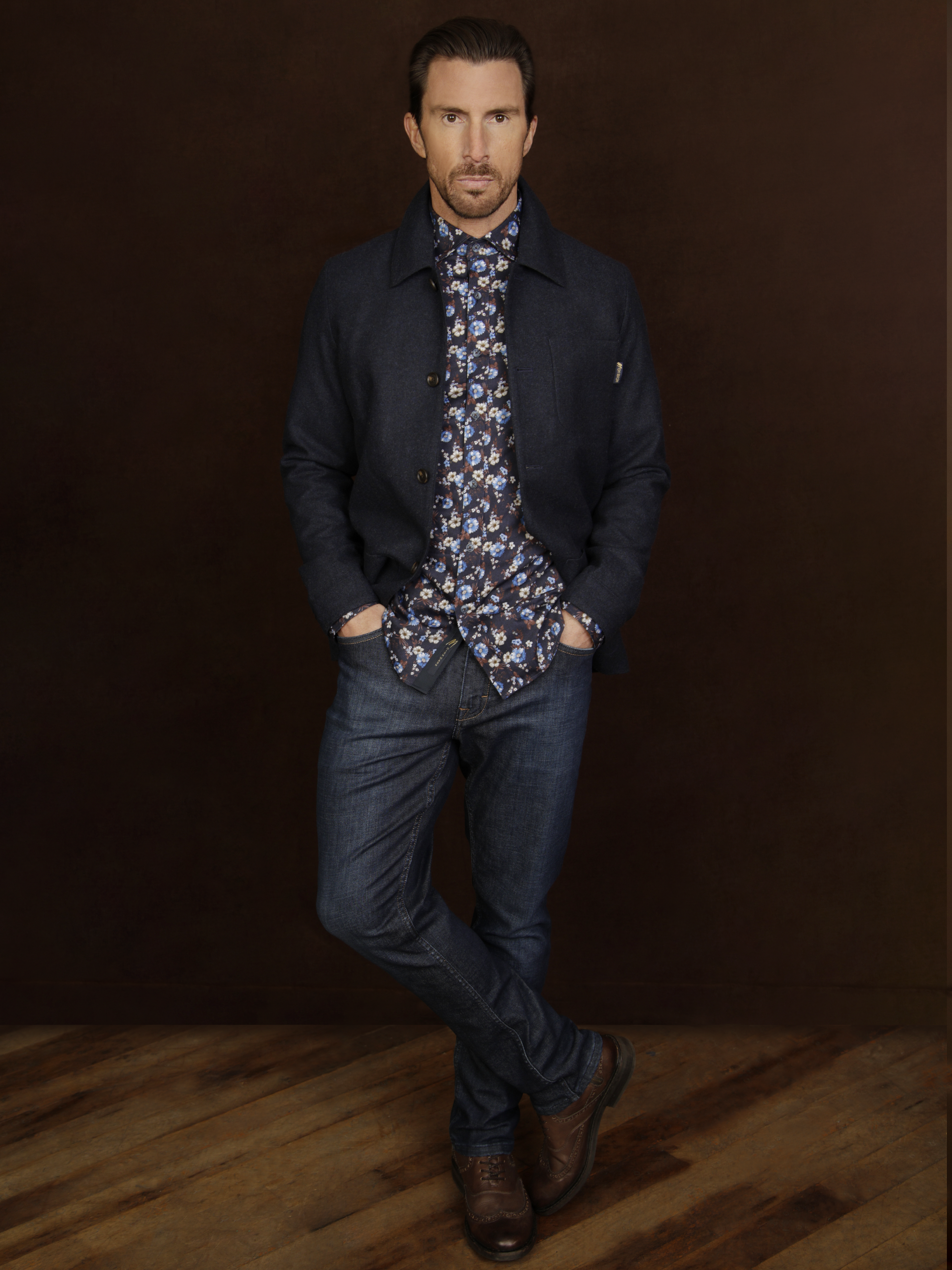 Navy floral shirt 