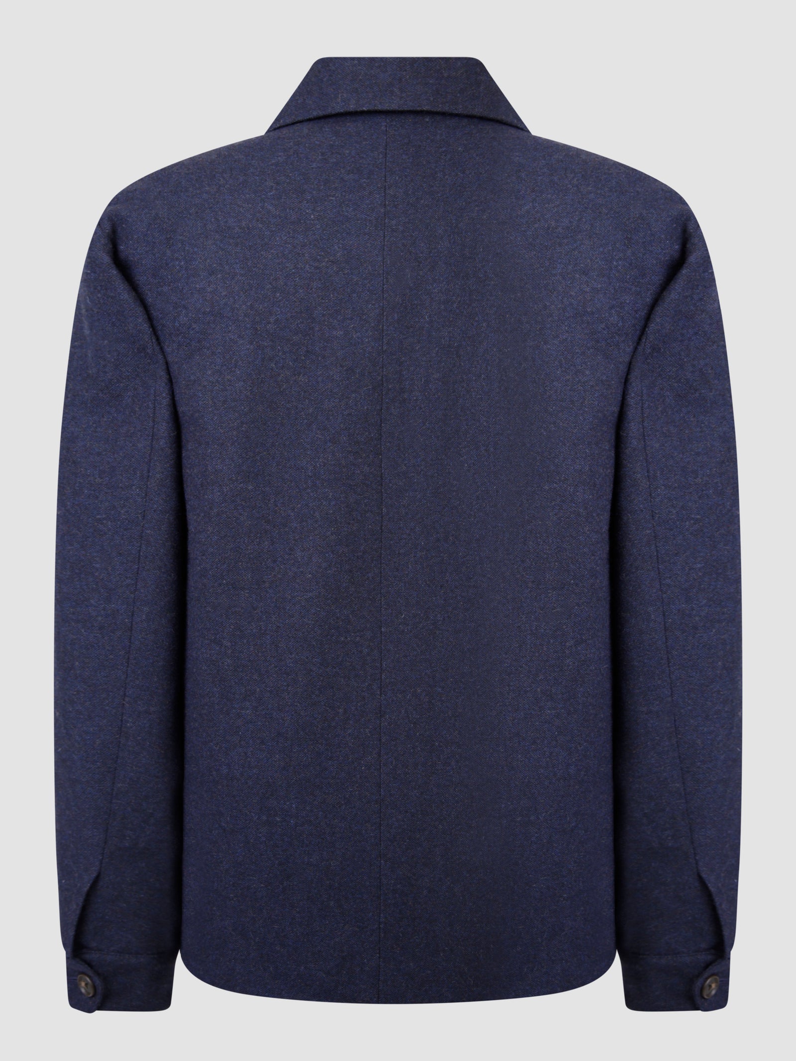 A wool blend navy jacket for men.