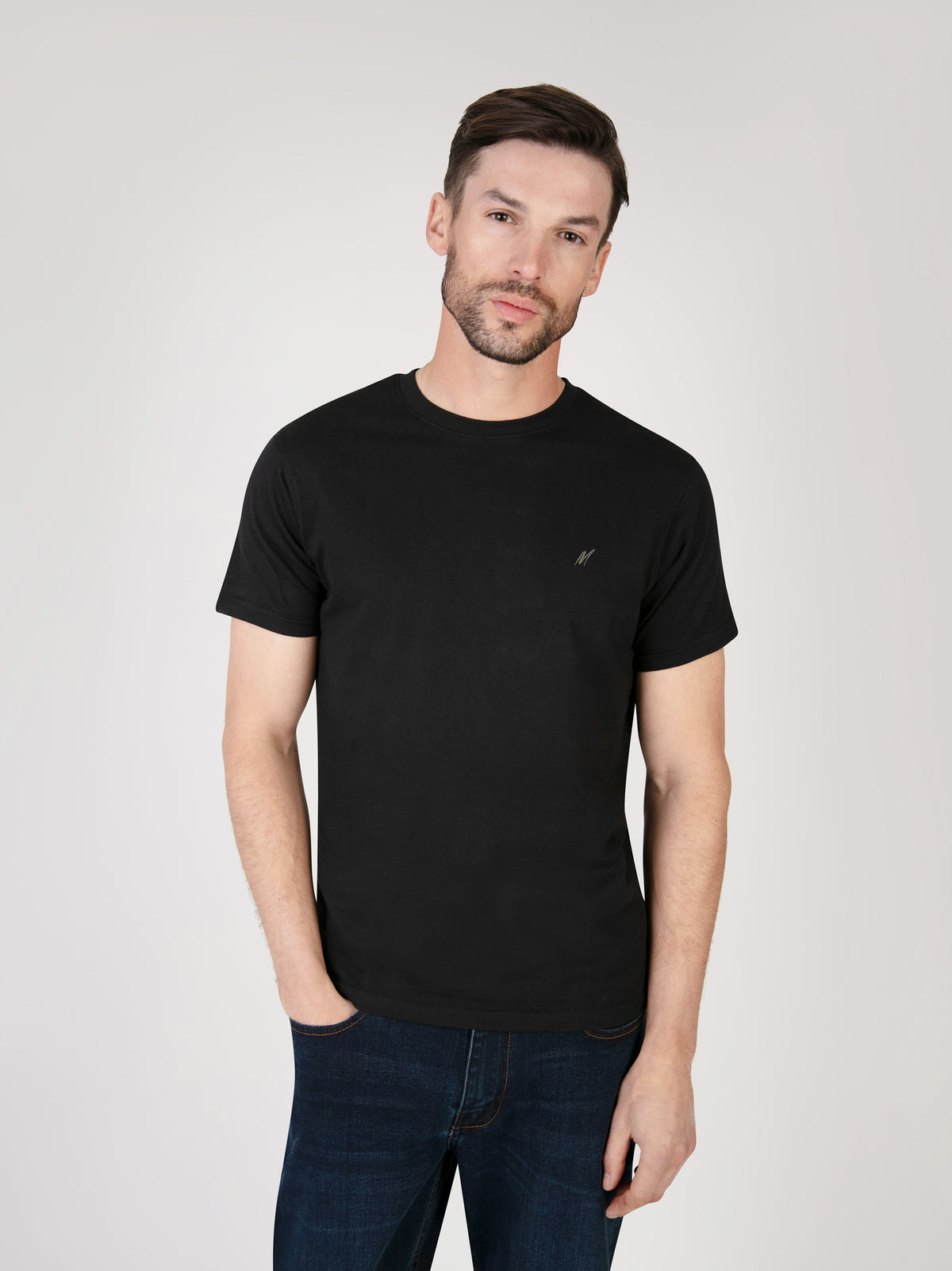 Regular Fit Adaman Black Classic T-Shirt